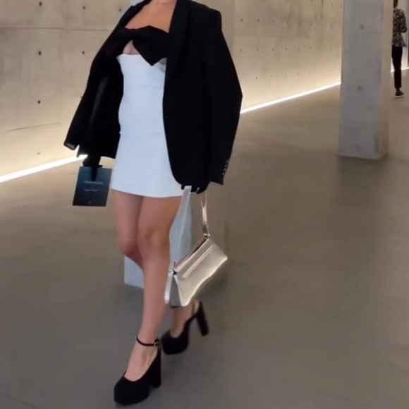 Zara chunky platform heels black satin - Picture 14 of 15